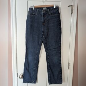 L.L. Bean Dark Blue Flannel Lined Straight Leg Jeans